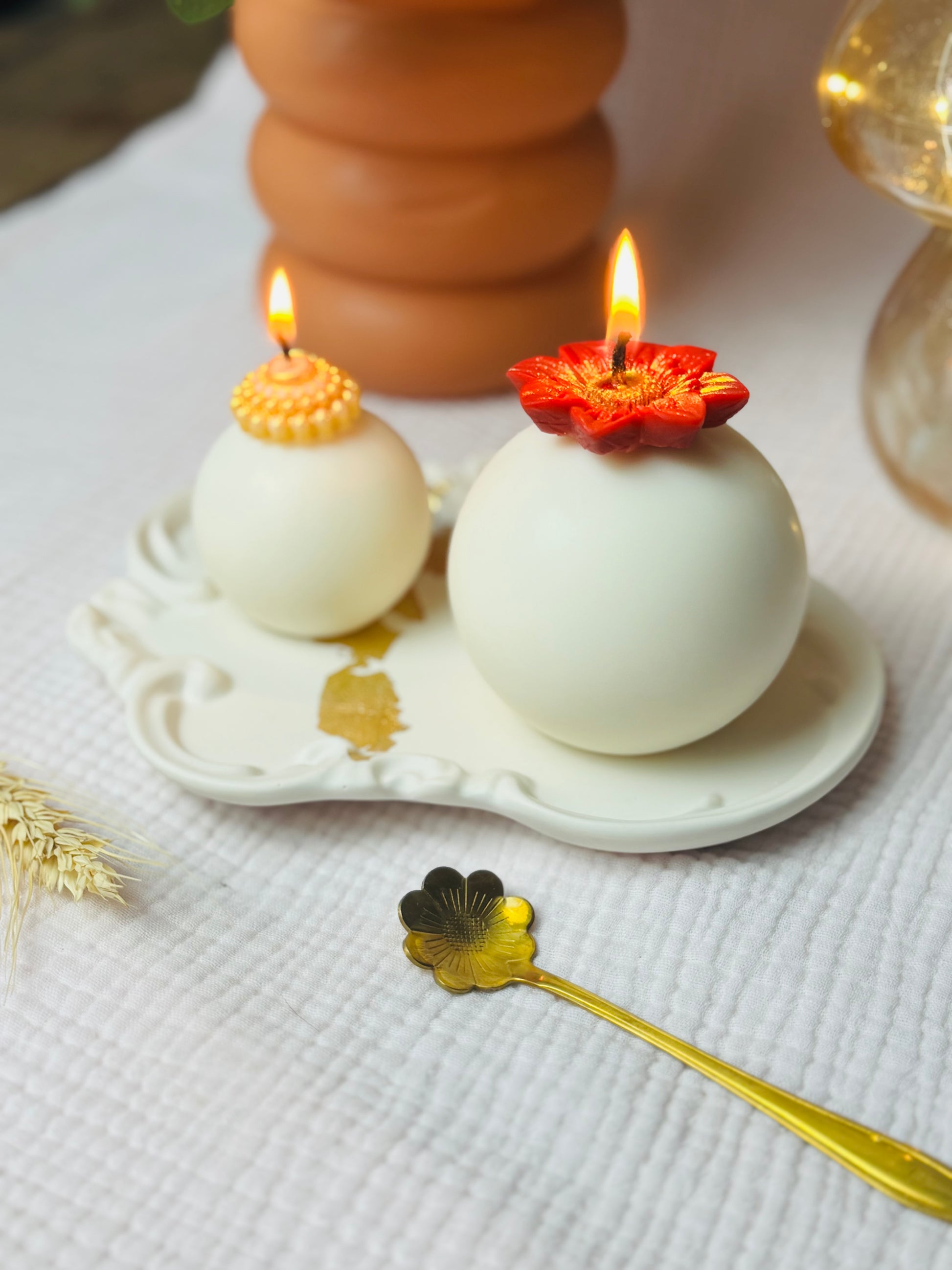 BOUGIES FANTAISIES DUO BOULES EDELWEISS