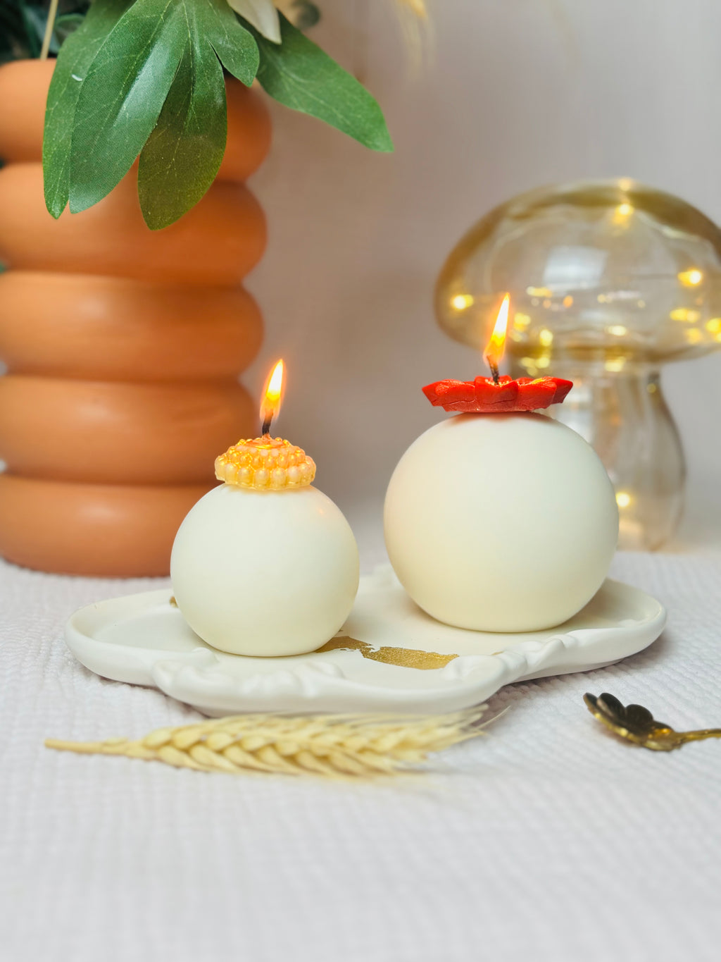 BOUGIES FANTAISIES DUO BOULES EDELWEISS