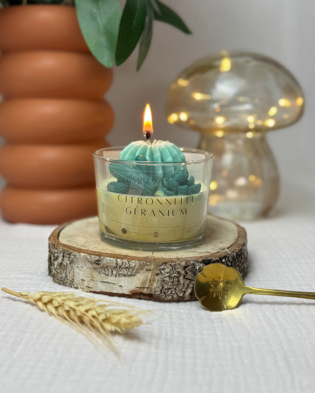 BOUGIE FANTAISIE CITRONNELLE GERANIUM - ADIOS LES MOUSTIQUOS