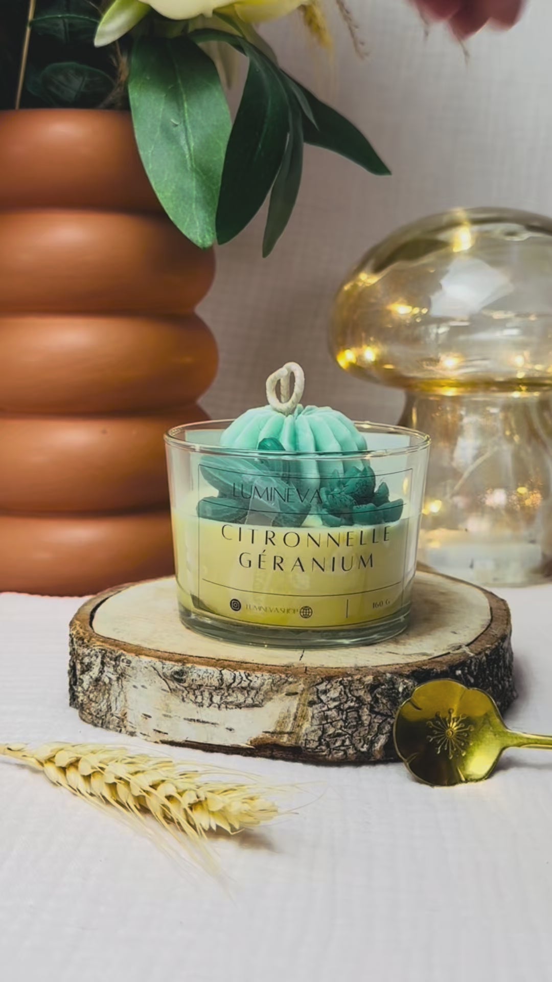 BOUGIE FANTAISIE CITRONNELLE GERANIUM - ANTI MOUSTIQUE
