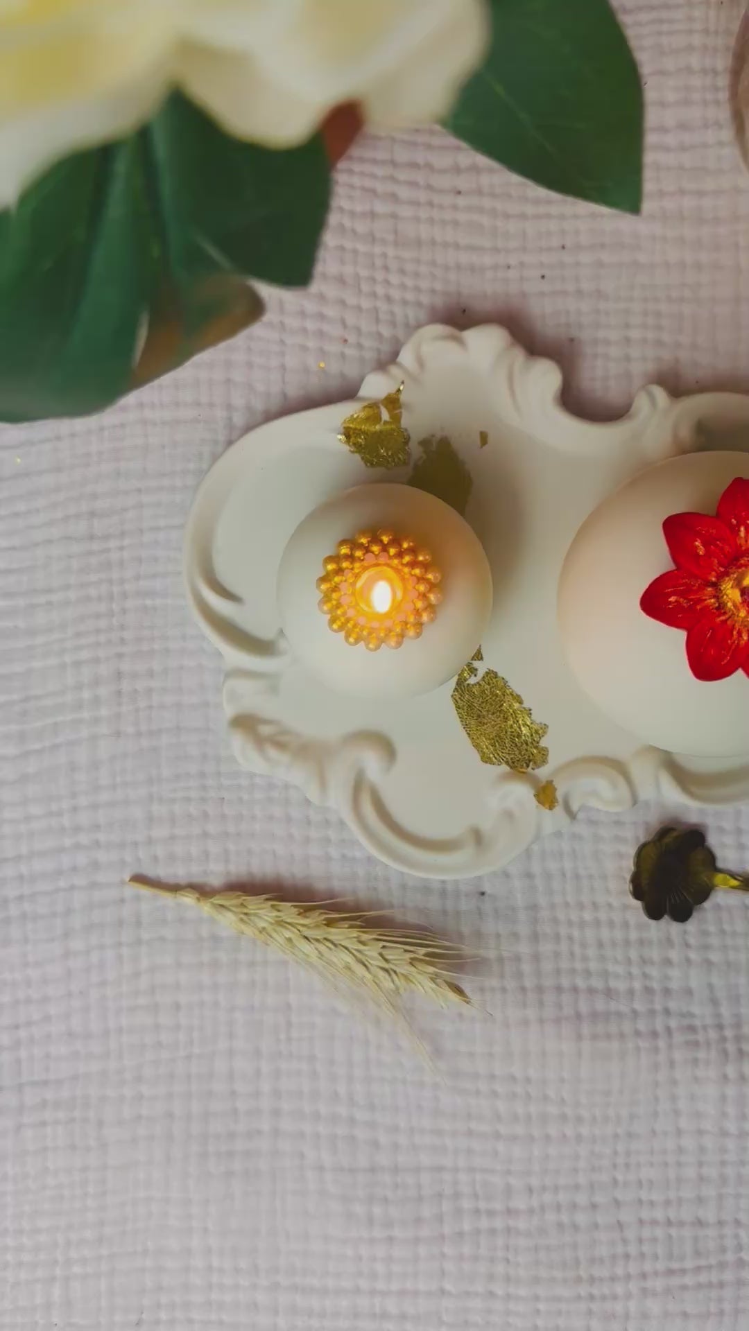 BOUGIES FANTAISIES DUO BOULES EDELWEISS